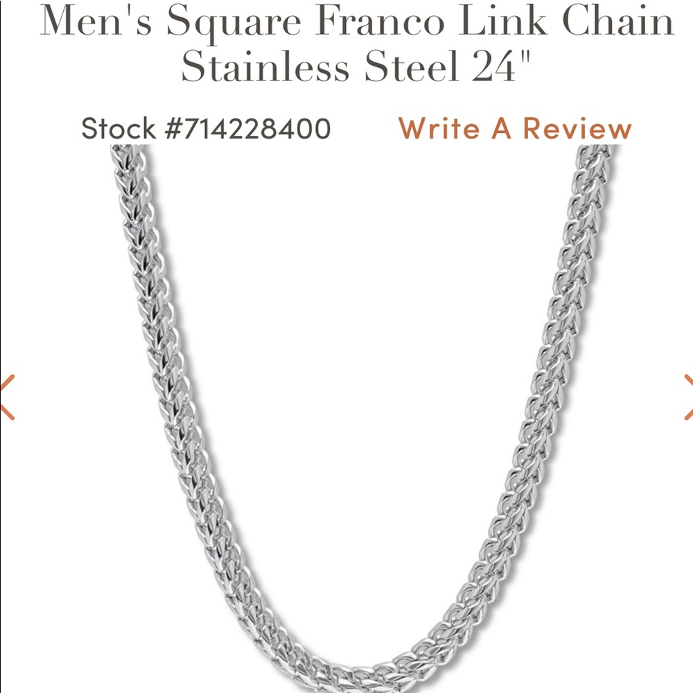 Men’s Stainless Steel Square Chain from Jared’s